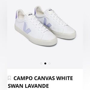 NWT. Veja Campo Canvas in White Swan Lavande. US Size 9. UK Size 40.